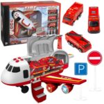 Transporteris gaisrinė - lėktuvas su automobiliais vaikams