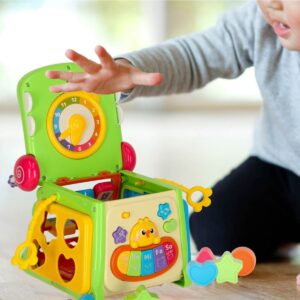 Edukacinis rūšiavimo kubas su pianinu "Krokodilas" 4in1