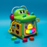 Edukacinis rūšiavimo kubas su pianinu "Krokodilas" 4in1