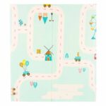 Dvipusis putplasčio kilimėlis 180x200 cm "Panda ir abėcėlė"