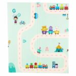 Dvipusis putplasčio kilimėlis 180x200 cm "Panda ir abėcėlė"