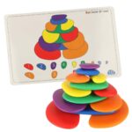 Kūrybinė ir sensorinė montessori dėlionė "Akmenukai"