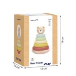 Tooky Toy medinė spalvota žiedų rūšiuoklė "Meškiukas"