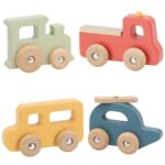 VIGA PolarB medinių spalvotų transporto priemonių rinkinys