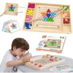 Medinė Montessori mozaikos dėlionė vaikams – Viga