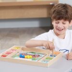 Medinė Montessori mozaikos dėlionė vaikams – Viga