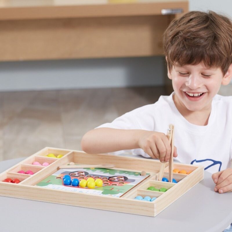Medinė Montessori mozaikos dėlionė vaikams – Viga