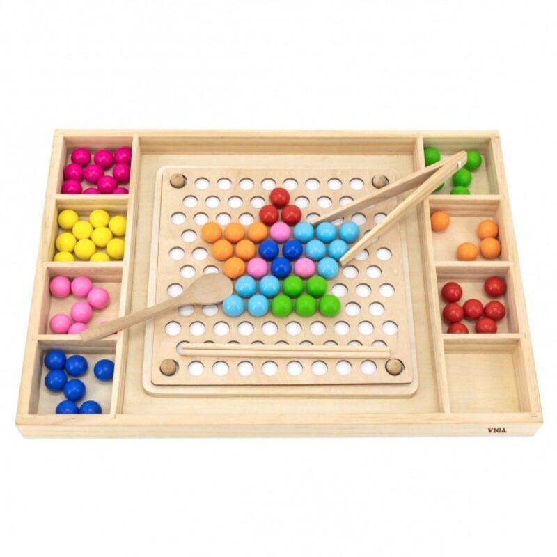 Medinė Montessori mozaikos dėlionė vaikams – Viga