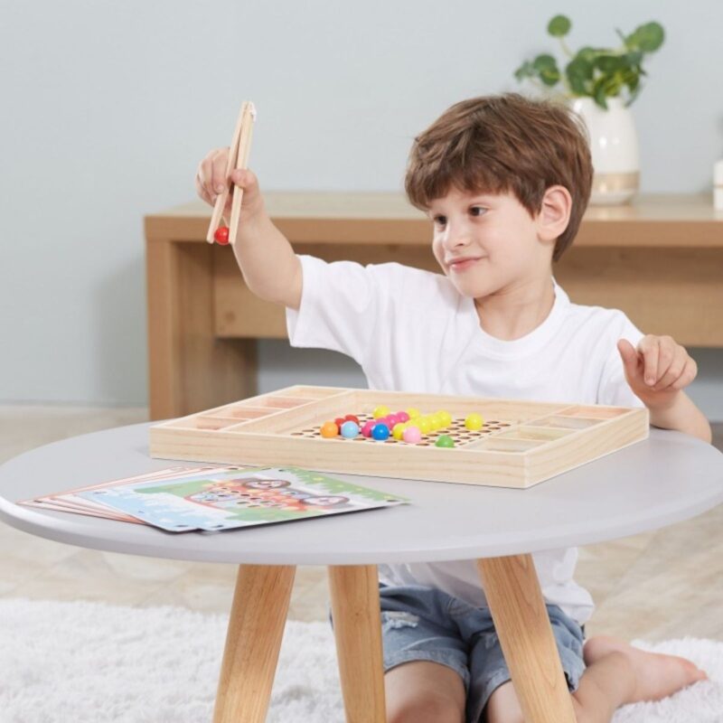 Medinė Montessori mozaikos dėlionė vaikams – Viga