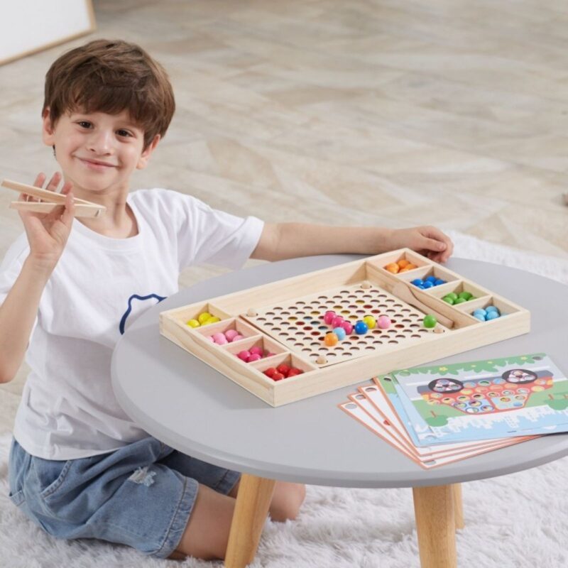 Medinė Montessori mozaikos dėlionė vaikams – Viga
