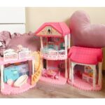 XXL lėlių namelis - vila su priedais, rožinins - Woopie