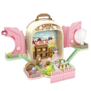 Nešiojama žaislinė kuprinė „Triušiukų ūkis“ vaikams