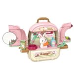 Nešiojama žaislinė kuprinė „Triušiukų ūkis“ vaikams