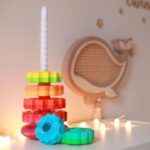 Sukamasis vaivorykštės bokštas WOOPIE BABY vaikams