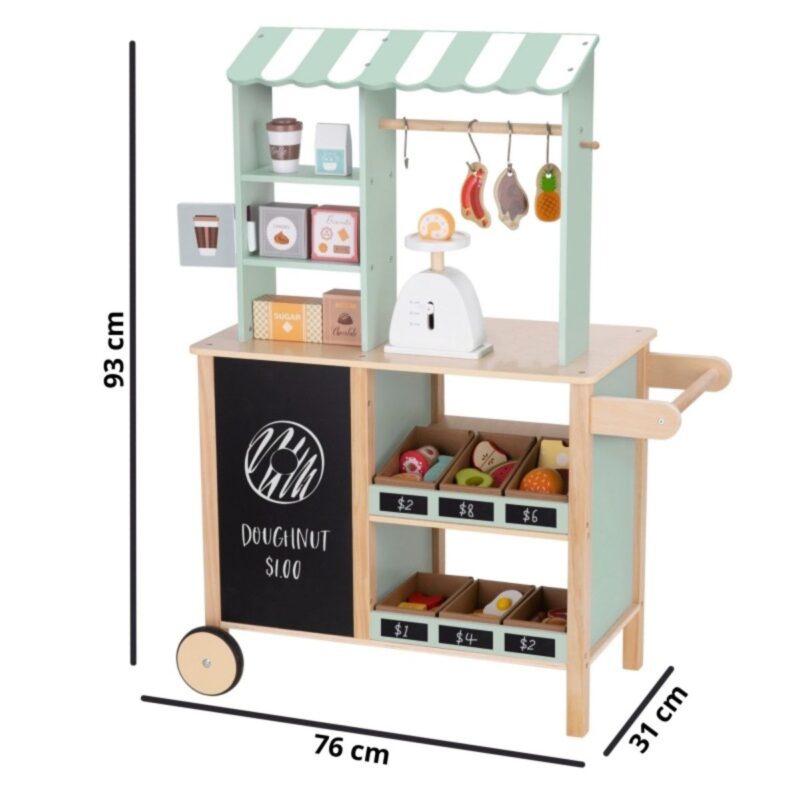 Medinė žaislinė parduotuvė  5in1 vaikams – Woopie Green