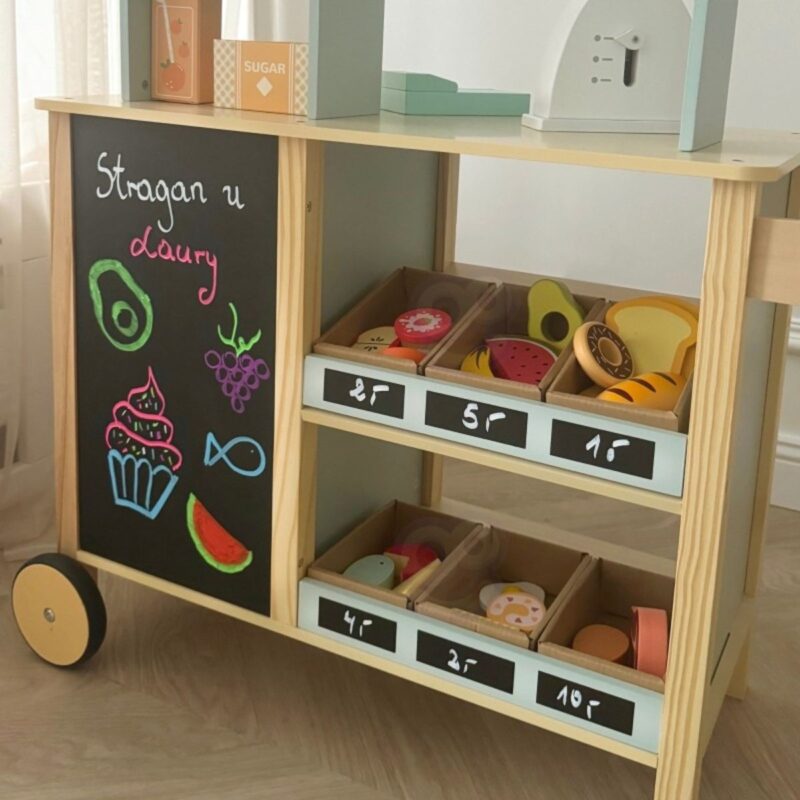 Medinė žaislinė parduotuvė  5in1 vaikams – Woopie Green