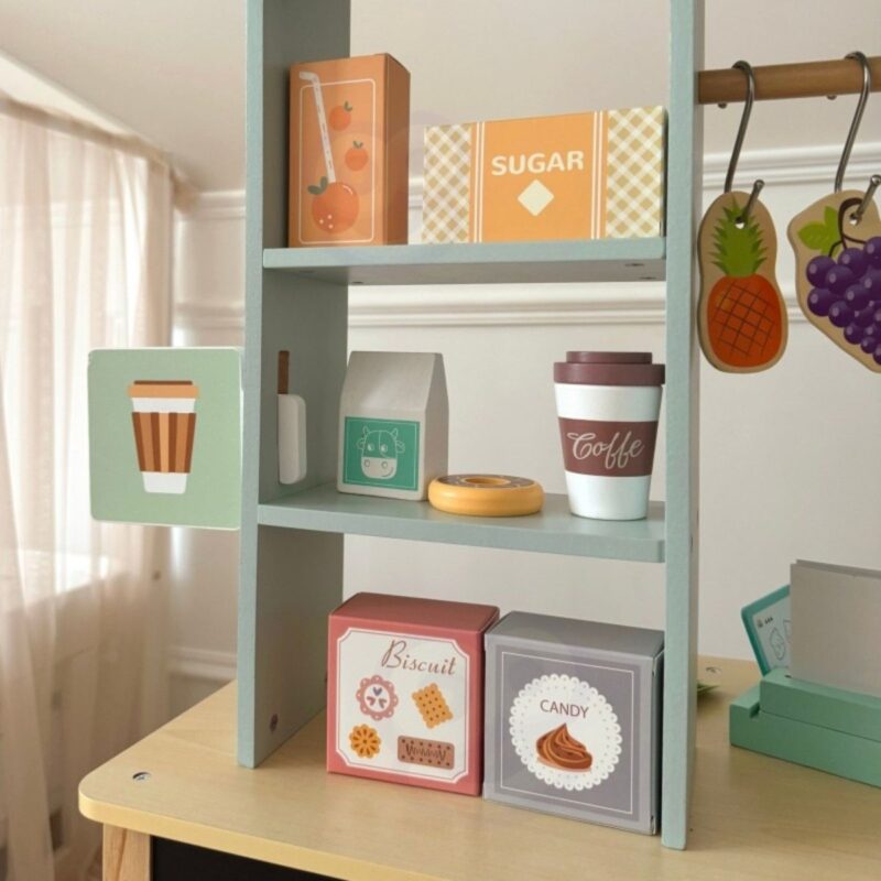 Medinė žaislinė parduotuvė  5in1 vaikams – Woopie Green