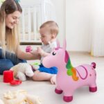 Guminis šokliukas "Rožinis vienaragis" vaikams