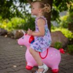 Guminis šokliukas "Rožinis vienaragis" vaikams