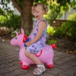 Guminis šokliukas "Rožinis vienaragis" vaikams