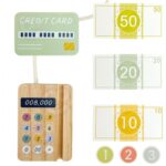 Medinis edukacinis kasos aparatas su priedais vaikams