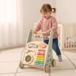 Medinis stumdukas vaikams su sensorinėmis veiklomis, žalias