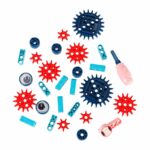 Spalvotas kaladėlių konstruktorius su varikliu vaikams