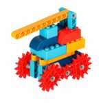 Spalvotas kaladėlių konstruktorius su varikliu vaikams