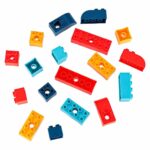 Spalvotas kaladėlių konstruktorius su varikliu vaikams