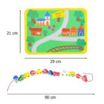 Medinė vėrimo dėlionė vaikams „Miestelio eismas“