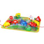 Medinė vėrimo dėlionė vaikams „Miestelio eismas“