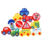 Medinė vėrimo dėlionė vaikams „Miestelio eismas“