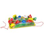 Medinė vėrimo dėlionė vaikams „Miestelio eismas“