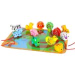 Medinis vėrimo dėlionės rinkinys „Mano ferma“ vaikams