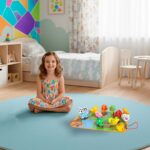 Medinis vėrimo dėlionės rinkinys „Mano ferma“ vaikams