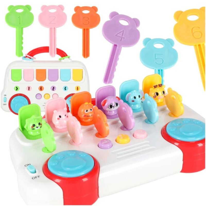 Interaktyvus žaislinis autobusas vaikams su gyvūnais