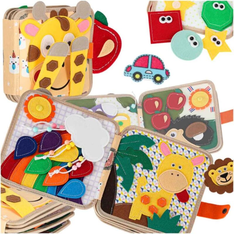 3D edukacinė veltinio veiklos knygelė vaikams – „Žirafa“