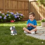 Interaktyvi žaislinė katė su pavadėliu vaikams