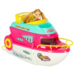 Žaislinė lėlių jachta - valtis su priedais vaikams