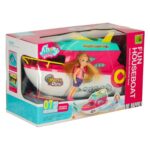 Žaislinė lėlių jachta - valtis su priedais vaikams