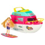 Žaislinė lėlių jachta - valtis su priedais vaikams