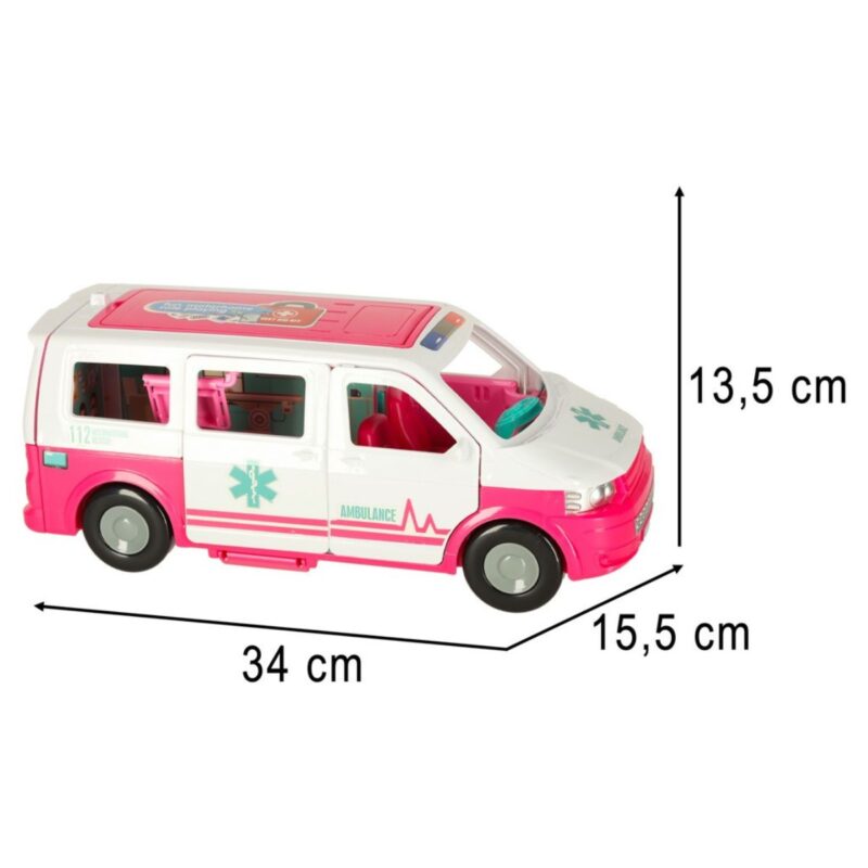 Mobilus greitosios pagalbos automobilis su priedais vaikams