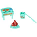 Lėlių automobilis-kemperis su priedais ir baseinu vaikams