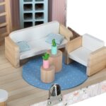 Lėlių namelis lagamine su mediniais baldais vaikams