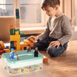 Plastikinė organizavimo dėžutė žaislams su skyreliais