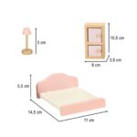 Mediniai lėlių namų baldai rožiniai vaikams (22 det.)