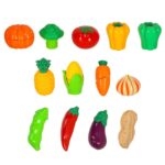 Žaislinis daržovių ir vaisių rinkinys su krepšeliu (28 det.)