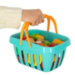 Žaislinis daržovių ir vaisių rinkinys su krepšeliu (28 det.)