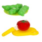 Žaislinis daržovių ir vaisių rinkinys su krepšeliu (28 det.)