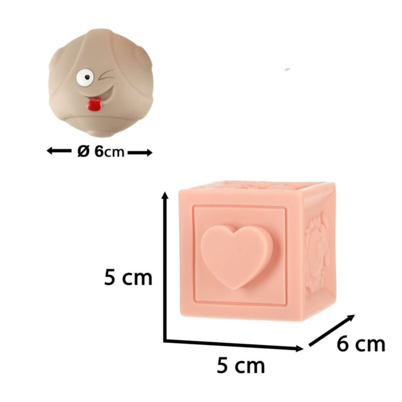 Minkšti sensoriniai kubeliai ir kamuoliukai (15 vnt.)